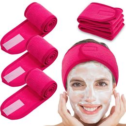 4 paquetes de diadema de spa, envoltura para la cabeza, tela de rizo, pañuelos ajustables, diadema para la ducha, toalla elástica para baño, maquillaje, yoga, deporte 240226