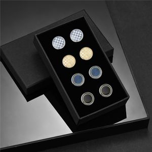 4 Pairs Set Man Shirt Cufflink With Box Tie Clips Cufflinks For Mens Wedding Guests Gifts For Husband Luxury Jewelry Business