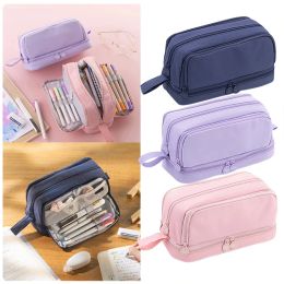 4 partities grote potloodkas penzak School Student Potlood Cases Cosmetic Bag Stationery Organizer Office Supply Stationery