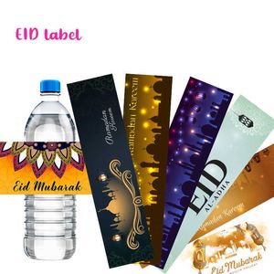 4 PC Geschenken wrap 10 stcs Eid Mubarak Waterfles Labels Ramadan Kareem Decorstickers Moslim Islamitisch festival Party Candy Bar Wrapper Stickers Z0411