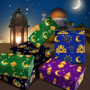 4 PC Emballage Cadeau 12 pcs Bande Dessinée Musulman Eid Mubarak Ramadan Fête DIY Cadeau Papiers D'emballage Manuel Matériel Papier Fête D'anniversaire Décorations Z0411