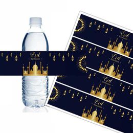 4 PC Geschenken wrap 51020pcs Eid Mubarak Bottle Labels Wrapper Athesive Stickers 2023 Ramadan Moslim Islamitische Festival Party Decoratie Eid Alfitr Z0411