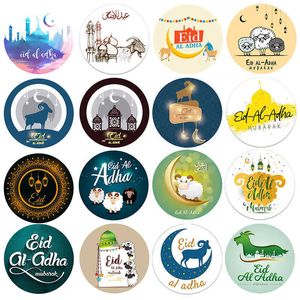 4 PC Gift Wrap Eid al Adha Stickers Labels Party Diy Eid Decorations Happy Eid Aladha Treat Emballage cadeau Selfadhesive Seal Stickers Supplies Z0411