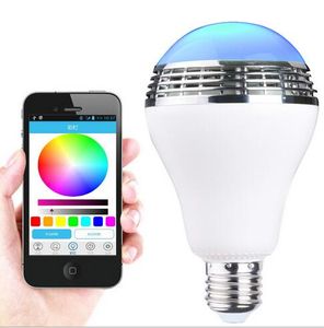 2017 nouvelle nouveauté LED ampoule RVB sans fil Bluetooth LED E27 haut-parleur pour iphone samsung téléphone intelligent contrôlable lumière LED variable