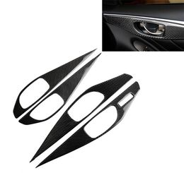 4 PCS Car Carbon Fibre Porte Inner Panneau Handle Sticker décoratif pour Infiniti Q50 Left Drive4028987