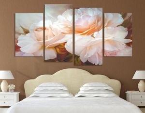 Peinture moderne sur toile avec fleur de Rose combinée, 4 pièces, images pour salon, peintures murales modulaires, sans cadre, 6165229