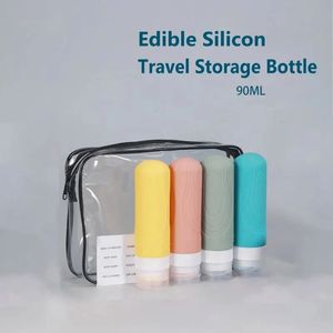 4 PCS Dispenser Bottle Set Food Grade Siliconen Travel draagbare gezichtsmelk shampoo 90 ml washoes 240425