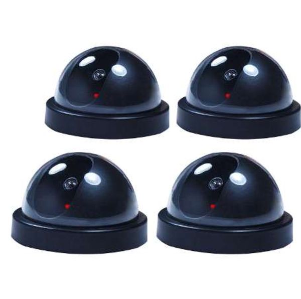 Cámara de seguridad CCTV de vigilancia con domo simulado falso de 4 piezas con luz de flash de grabación
