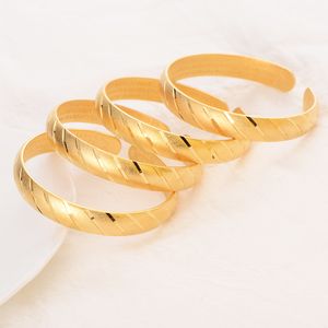 4 Uds. Brazaletes de alta calidad moda tendencia India joyería 24 k oro sólido fino relleno mate brazalete mujeres Sprit Retro