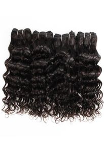 4 pièces indien cheveux bouclés profonds tissage 50gpc couleur naturelle noir Extensions de cheveux humains pour court Bob Style Bundles4007793