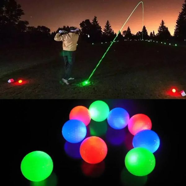 4 PCS LED Light Up Bolas de golf Golw Glow Flashing Golf Golf Balls Multi Color Training Training Golf Practice Balls Regalos Golf Gear 231227