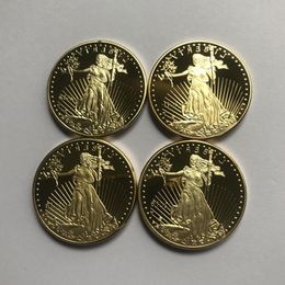 4 PCS Non Magnetic Freedom MM 2012 2012 Eagle American Plate 32 6 Monedas Estatua de oro Follo Insignia aceptable HXVKT