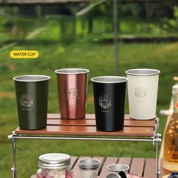 4-delige buitenbekerset 350 ml 304 roestvrij staal Camping Wandelen Picknick Thee Bier Koffie Melk BBQ-bekers Mok Glas Draagbaar 240122