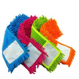 4 stks vervangende pad voor platte dweil, mops vloer reinigingskussen, chenille platte mop kop vervangen navulling, hoofd tot vloer MOPS 210317