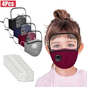 4 Pcs respirateurs enfants visage Maks pour la protection Germ détachable Eye Shield coton Visage Maks réutilisable Maskking Mascarillas Bandana