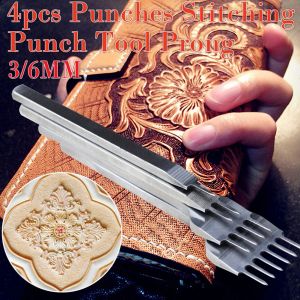 4 PCS / SETTR 3/4/5 / 6 mm Outils d'artisanat en cuir Punchs Punchs Cousage de couture outils à main les outils d'artisanat en cuir bricolage