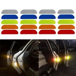 4 Stks / Set Auto Reflecterende Stickers Waarschuwing Tape Reflecterende Strips Auto Deur Wiel Wenkbrauw Sticker Decal Safety Mark Car-Styling