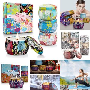 4 pièces/ensemble créatif bougie parfumée Kit multicolore couleur aromathérapie plante huile essentielle environnementale bougie fête d'anniversaire ensemble cadeau