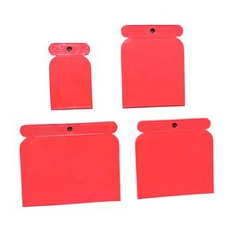 4 pcs Set Brackage de couteau en plastique en plastique rouge