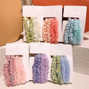 4 PCS / Set Woman Fashion Scrunchies Ties Hair Girls Ponytail Holders Rubber Band Elastic Hairband Hair Accessoires