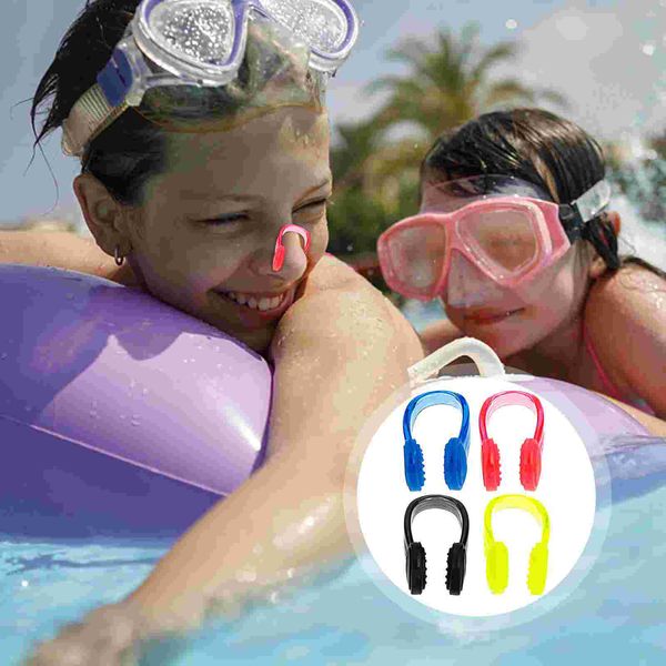 4 PCS Swimming Nose Clamps Clampas Professor Clips Convenientes Suministros de suministro de nadadores.