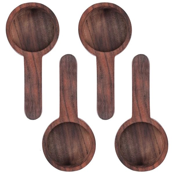 4 pcs Coffee en bois Poignée de cuillère à soupe de cuillère à soupe de mesure pour les haricots hachés Spices de lait en poudre 240410