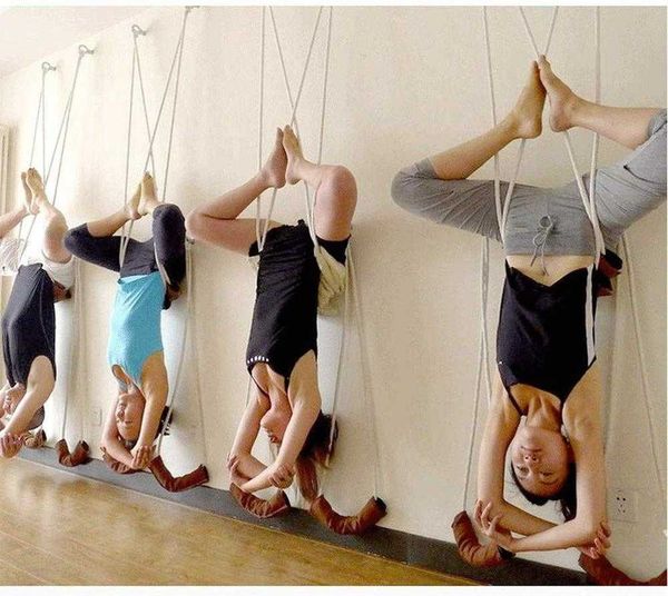 4 peças de corda para pendurar na parede para ioga Iyengar cinto de ioga antigravidade exercícios de inversão com parafusos de expansão anéis H1026