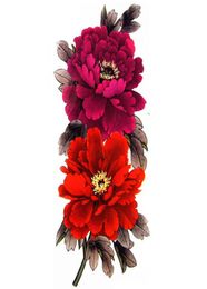 4 PCSPACK Beautiful Peony Flowers Imperproof grand tatoueur temporaire autocollant pour femmes bijoux corporel Art9170130