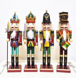 4 PCSset 30cm Noisette en bois Soldier vintage Handcraft Puppet Ornements décoratifs Decoration Home Cadeaux de Noël3677883