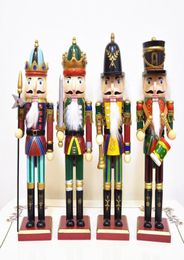 4 pcSset 30cm en bois de casse-noisette Soldier vintage Handcraft Puppet Ornements décoratifs décoration maison Cadeaux de Noël 9363915