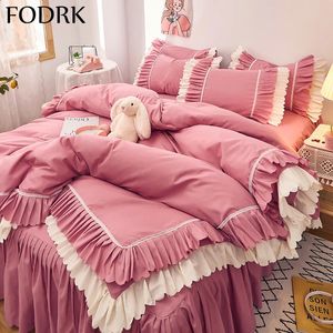 4-delig tweepersoonsbed beddengoedset lakens lakens groot dekbedovertrek linnen comfortabel beddengoed kussensloop luxe roze 240218