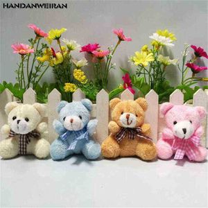 4 piezas mini osos de peluche juguete pequeño colgante rejilla mariposa corbata oso suave abrazo juguetes para niños regalos mayoristas 55 cm mano anweiran j220729