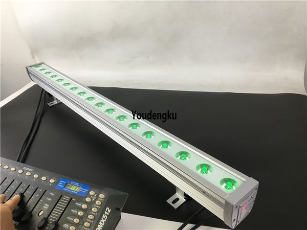 4 piezas 18x3w rgb 3 en 1 luz exterior led wahser de pared dmx lavado iluminación LED para club iluminación de fachada bañador de pared led