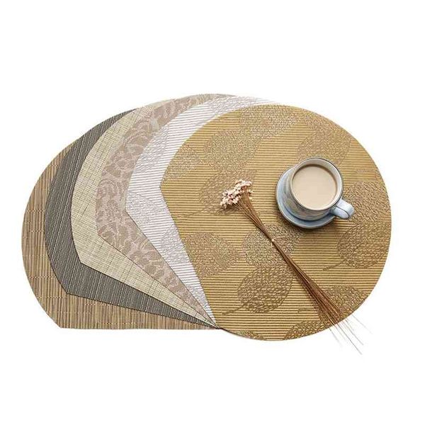 4 pièces demi-lune conception écologique coussin isolant Polyester anti-dérapant Table tapis cuisine accessoires décoration 210423