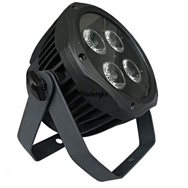 4 piezas Nuevo producto caliente DMX 512 led luz par plana Exterior 4x18w mini rgbwa uv 6 EN 1 led par