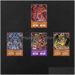 4 piezas de tarjeta de estilo Yu-Gi-Oh Tres Conjunto mágico Obelisco Yuh DM Clásico Orica Proxy Recuerdos de la infancia G220311 Entrega de gota Dhgcb