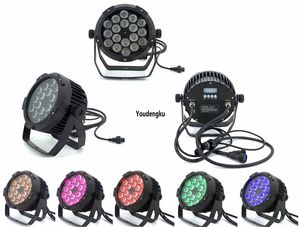 4 pièces IP65 rgbwa uv 6in1 led mince Par lumière 18x18w 6 en 1 plat par extérieur led par 64 dmx lumière