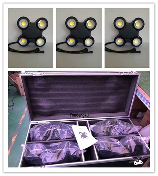 4 pièces avec étui Ip65 4 yeux led blinder light 4x100w rgbw dmx étanche COB Led Audience Matrix Blinder Light