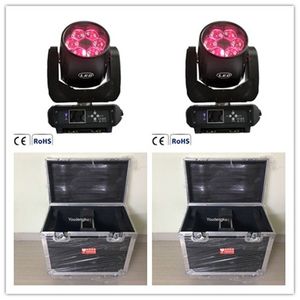 4 stuks met flightcase Magic Flower Effect LED-straal Zoom Wash 6 x 40W 4in1 RGBW LED Mini Bee Beam Moving Head Lighting