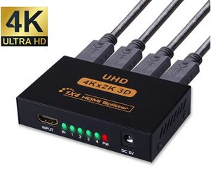 4KX2K HDMI Splitter 1x4 1x2 Video HDMI Distributeur 1 sur 4 OUT 1080p HDMI Swither Duplicate Repeater Repeater pour les projecteurs DVD HDTV