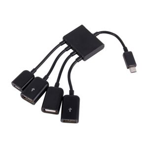 4 Port Micro USB OTG Power Charging Hub Cable Spliter Connector Adapter For Smartphone Computer Tablet PC