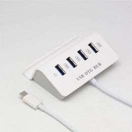 4-PORT USB 2.0 Type-C Hub Hub OTG Adaptateur Aucune application Besoin de téléphone ABS Holder Multi USB C Splitter pour Xiaomi 6 Galaxy S8 MacBook Profor Xiaomi 6 USB Hub