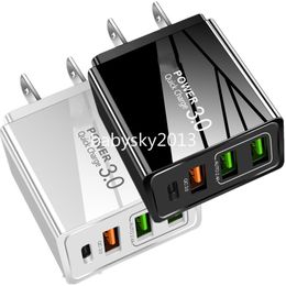 Cargador rápido tipo c USB C de 4 puertos PD QC3.0 UE EE. UU. Cargadores de pared para Iphone 11 12 13 14 15 Samsung Tablet PC B1