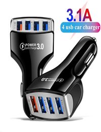 Chargeur de voiture USB 4 Ports, adaptateur de charge rapide pour téléphone portable iPhone QC 30 Charge3554750