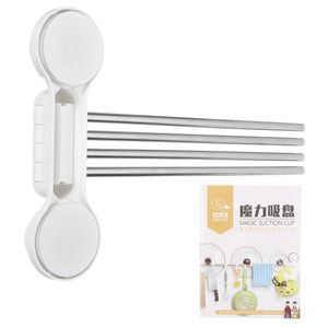 4 Rack En Acier Inoxydable Serviette Barre De Rangement Support Mural Salle De Bain Étagère De Cuisine - Blanc