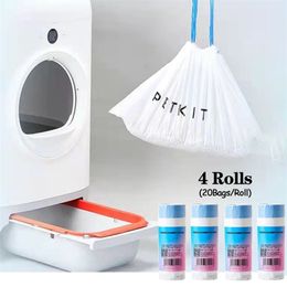 4 rouleaux Petkit Smart Cat toilette sac à ordures dégradable Pet Merde sacs poubelle pour chat litière bac à lit accessoires pour animaux de compagnie fournitures 240323