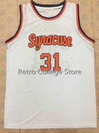 4 Rony Seikaly 30 Billy Owens 31 Dwayne Pearl Washington Syracuse Orange 1991 Basketball Jersey College blanco Retro retroceso personalizado cualquier