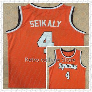 4 Rony Seikaly Washington Syracuse Orange 1991 College Retro Heren Basketbal Jersey Gestikt Elk cijfer en Naam
