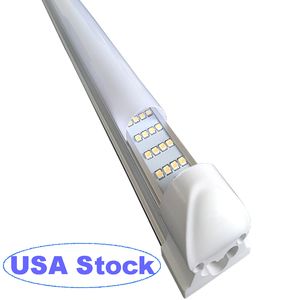 Lámpara de tubo LED de 4 filas 72W T8 277V Bombillas 110V 9000lm Blanco frío 6500K Cubierta lechosa esmerilada SMD2835 768Leds Luces fluorescentes LED súper brillantes usastar