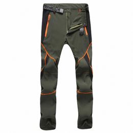 4 mers respirant hommes pantalons tactiques pêche randonnée Cam imperméable sans polaire pantalon fermeture éclair poche pantalon décontracté 60JQ #